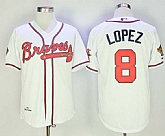 Atlanta Braves #8 Javier Lopez White Throwback Jersey,baseball caps,new era cap wholesale,wholesale hats